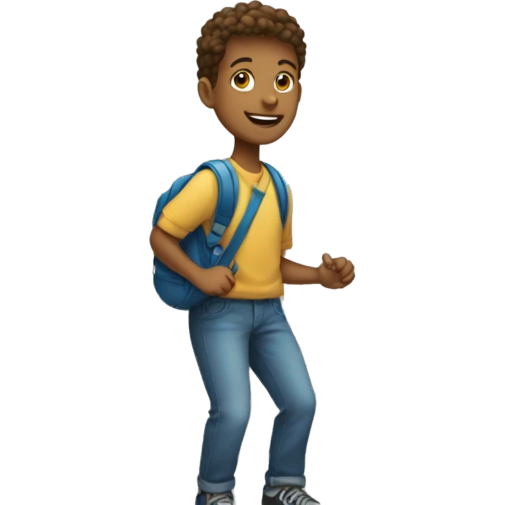 a white student making a step upstairs emoji