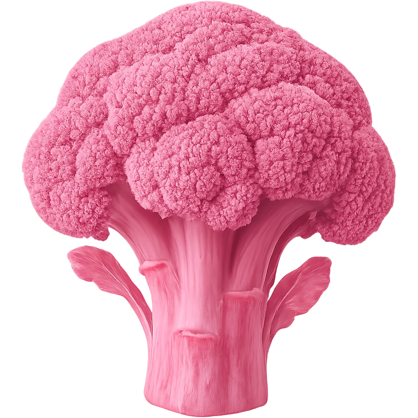 pink broccoli emoji