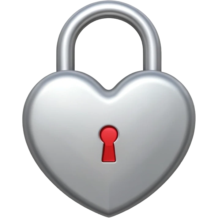 Heart lock silver  emoji