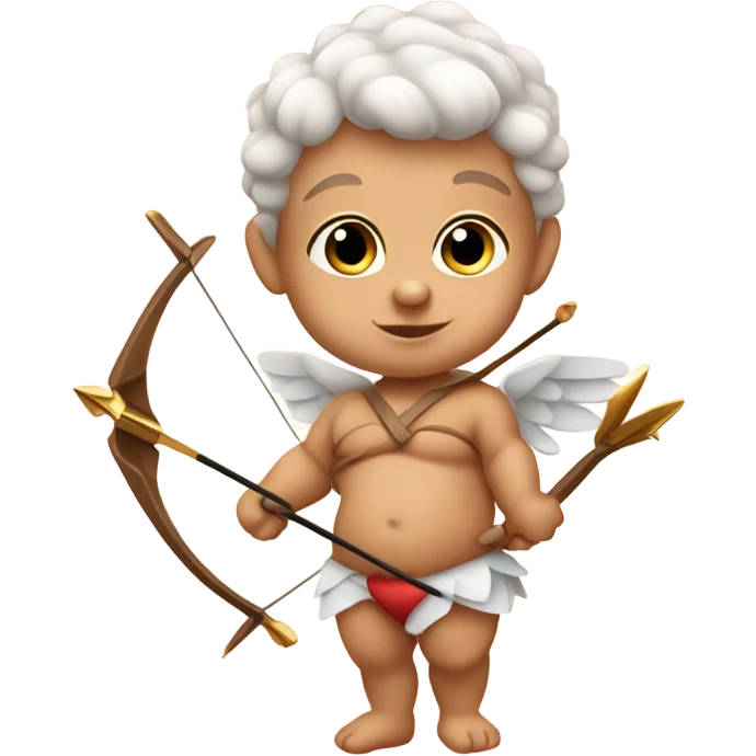 Baby Cupid with bow and arrow of love  emoji