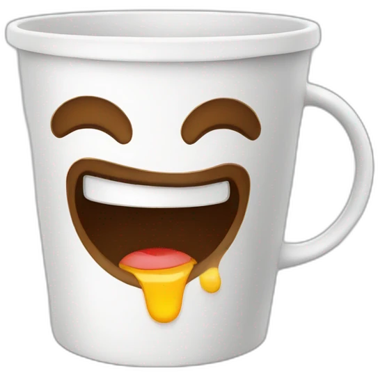 coffee cup with the feelings Awesome! Amazing! Unbelievable! emoji