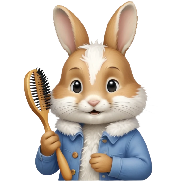 peter rabbit brushing his hair emoji