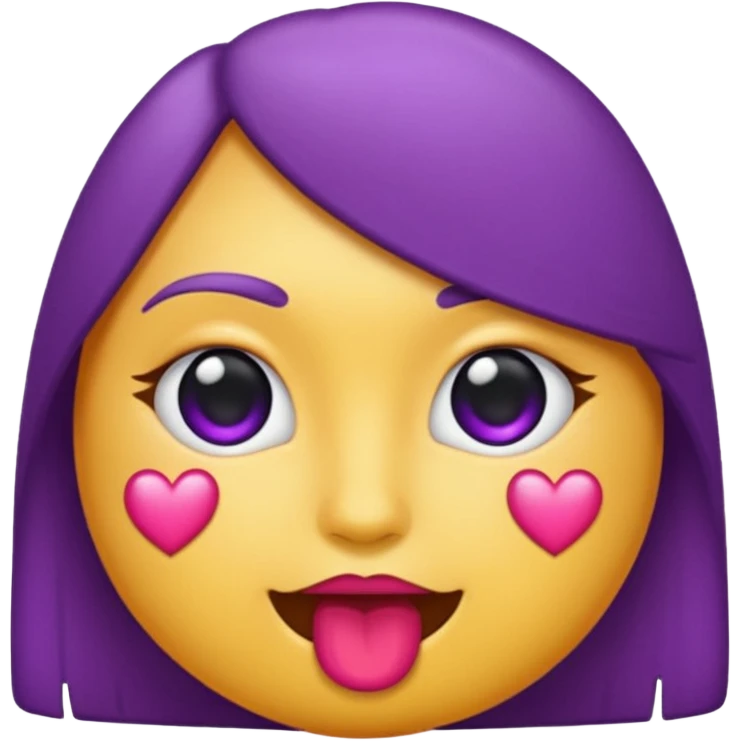 emoji de beijo na cor roxa emoji