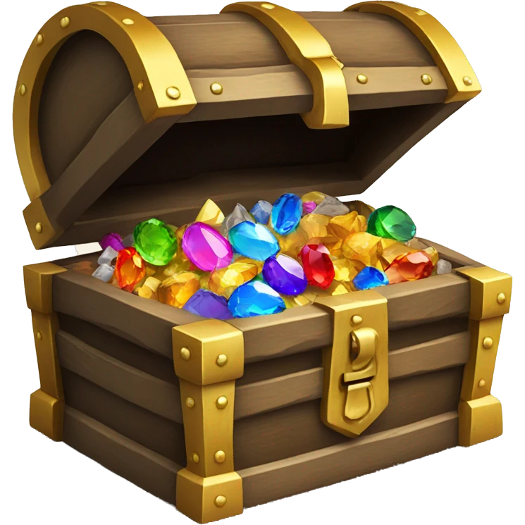 Open Treasure chest with colourful gems inside  emoji
