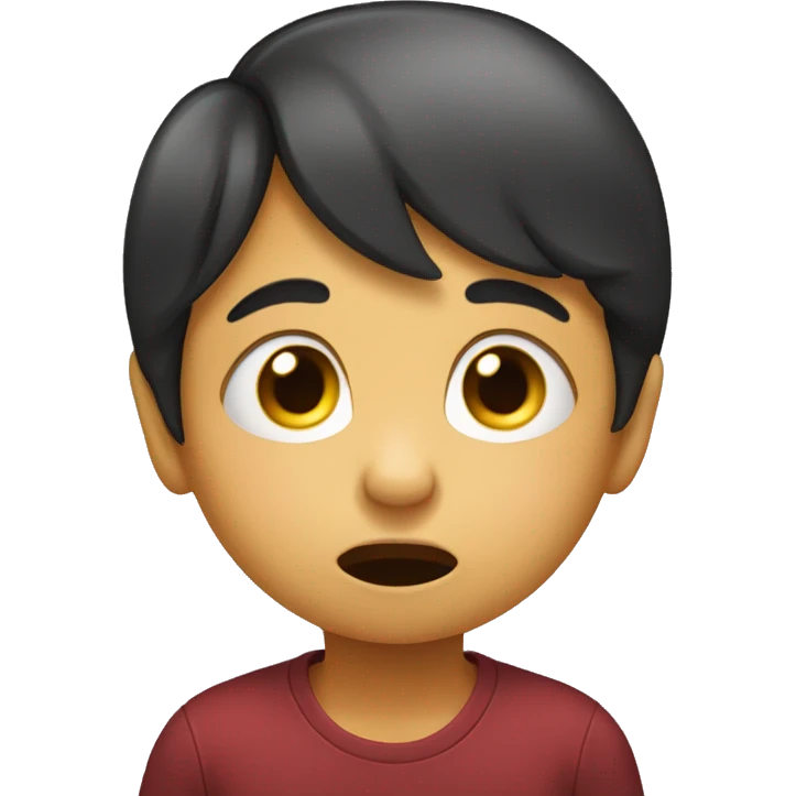 face of a little kid that doing shush emoji