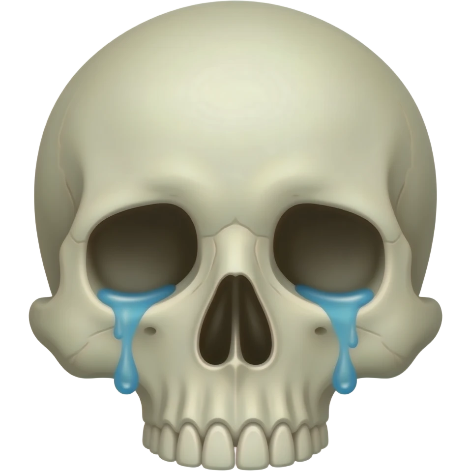 Skull face with tears in its eyes emoji