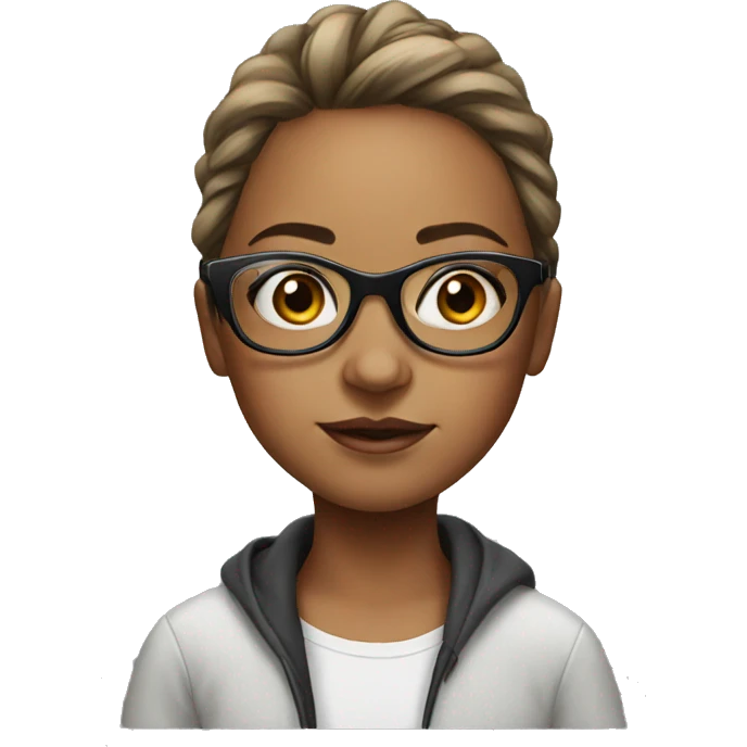 realistic portrait of girl with glasses emoji