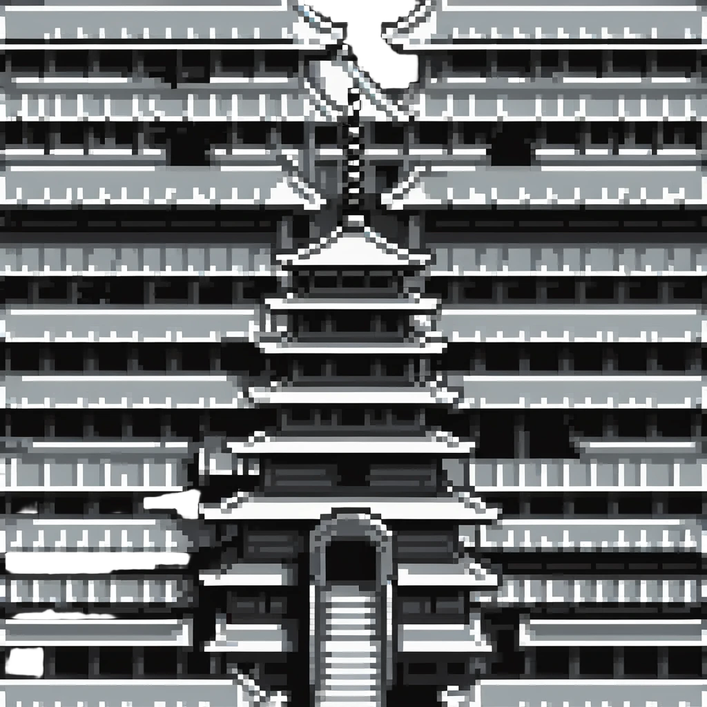 japanese pagoda building tile for ninja game emoji