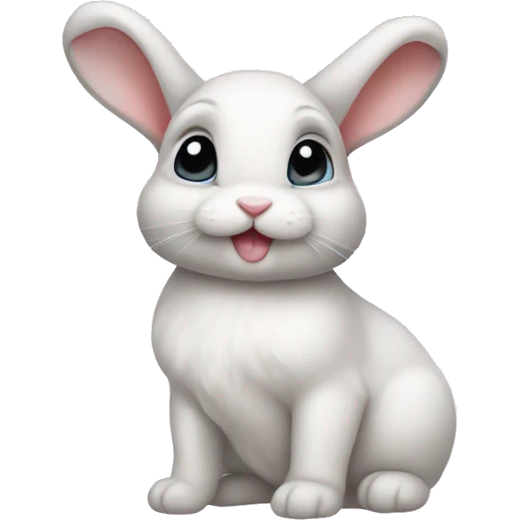 Baby bunny with coquette bow on ear emoji