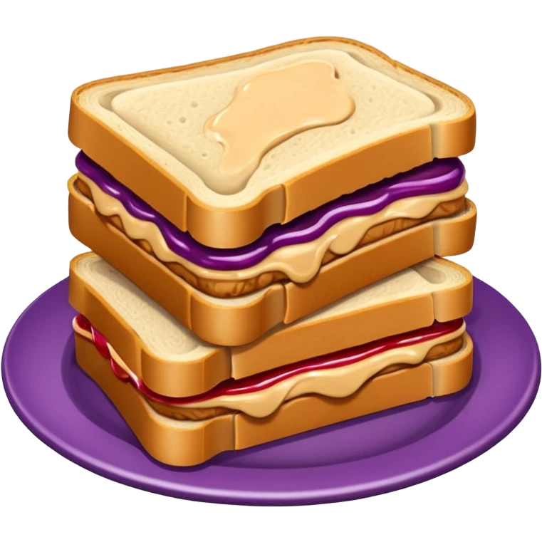 sandwich with peanut butter and jelly on a plate emoji