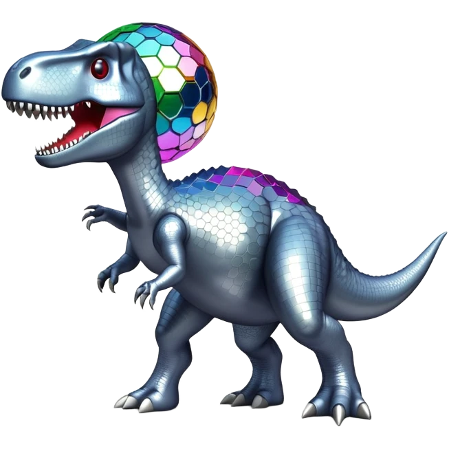 Disco ball dinosaur dancing emoji