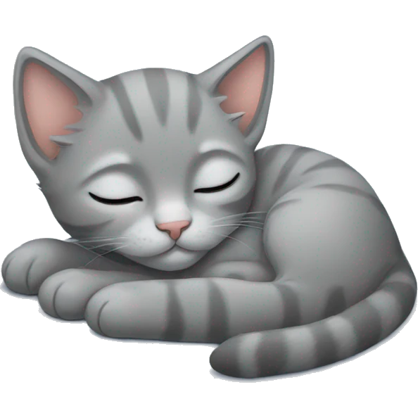 grey kitten sleeping emoji