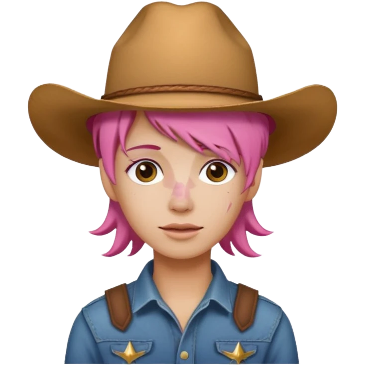 pink hair cowboy emoji