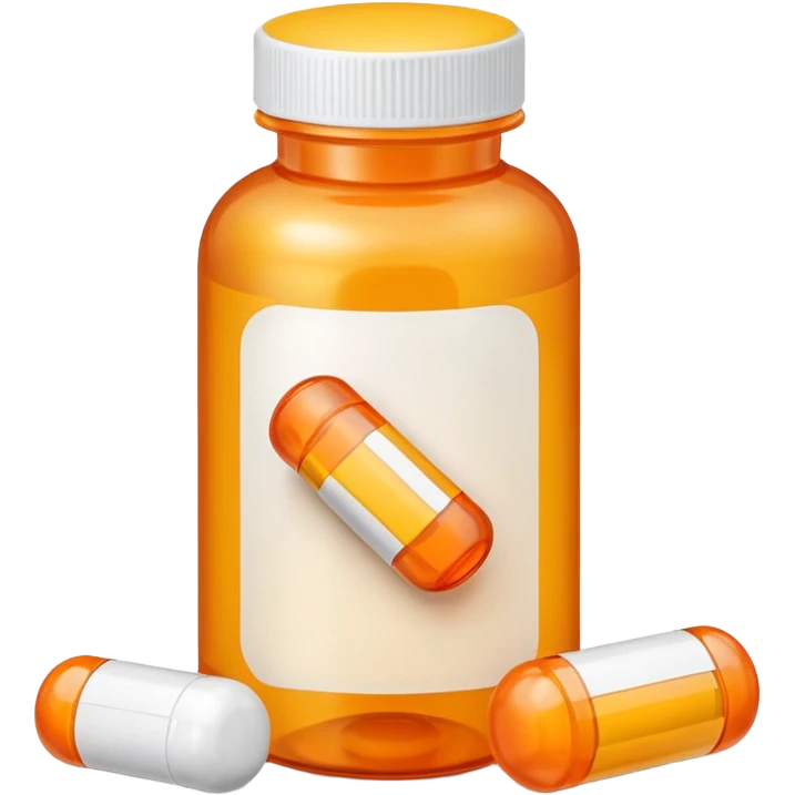 prescription pills bottle yellow orange emoji