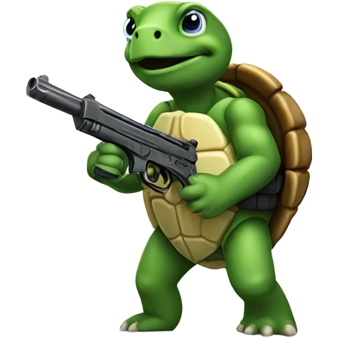 Turtle with a gun emoji