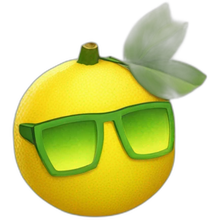 Citron minecraft qui porte des lunettes de soleil  emoji