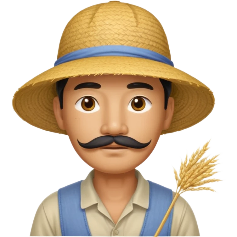 rice farmer with a chinese mustache emoji