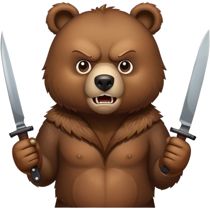 Angry Bear with knife emoji