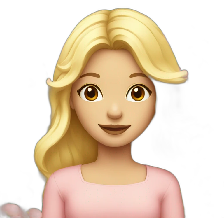 Blond Girl with Flowers emoji