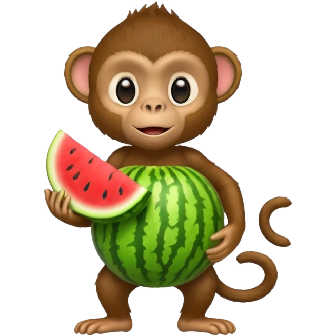 Monkey holding watermelon emoji
