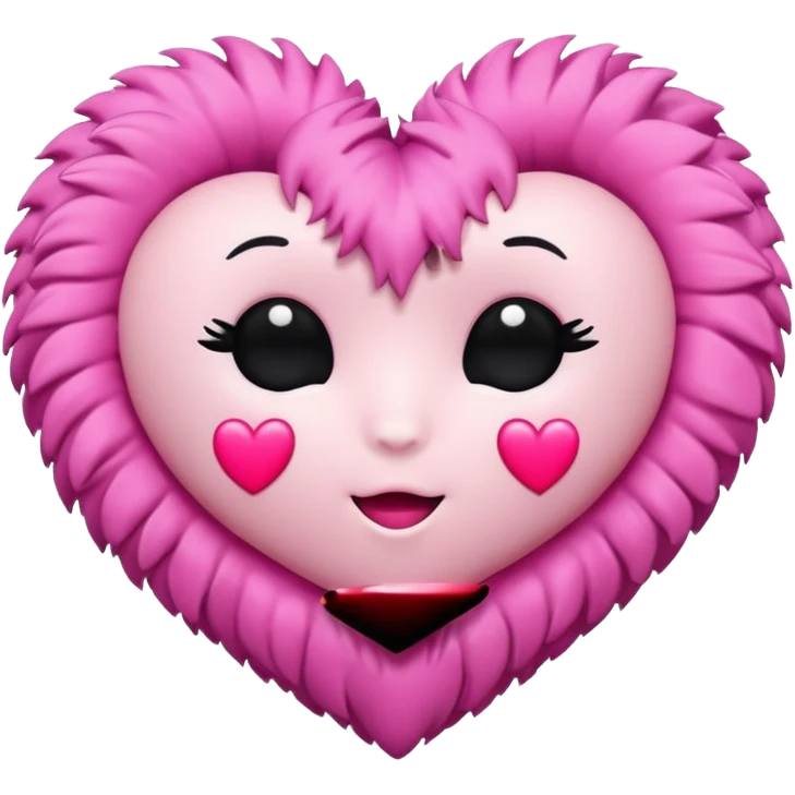 realistic 3d soft cute blackpink goth heart emoji
