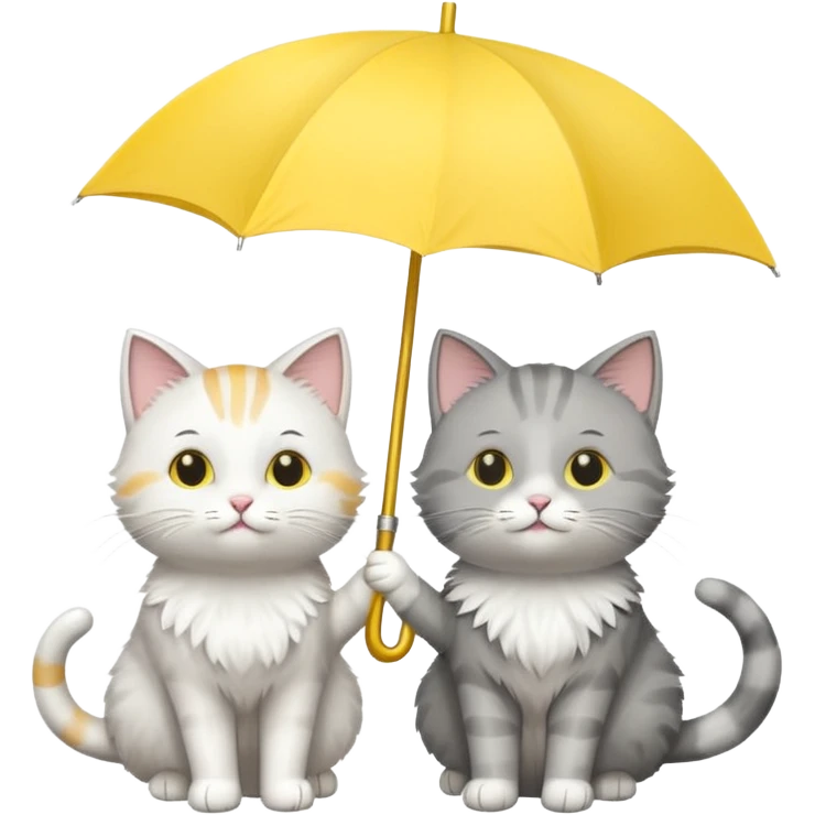 Cats with yellow umbrella emoji