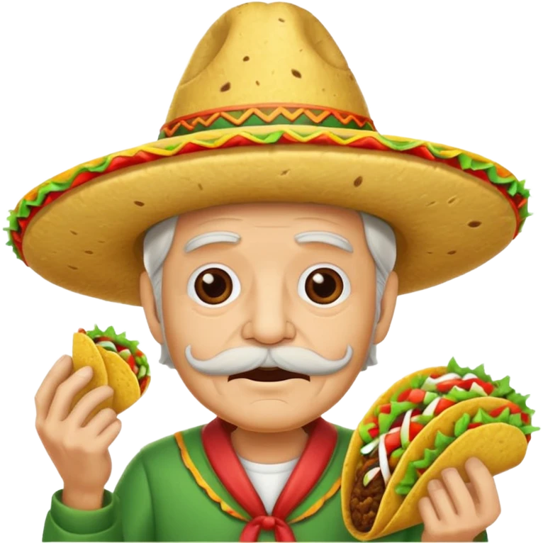 old man with taco hat emoji
