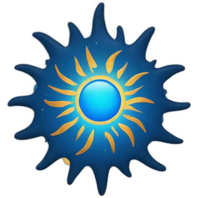 Blue sun emoji