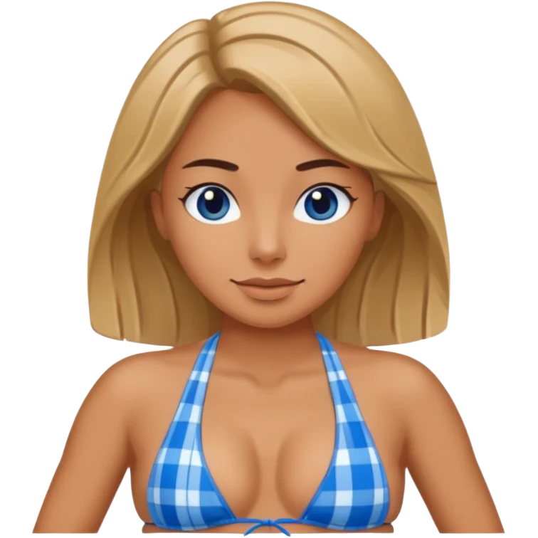 biquini xadrez azul emoji