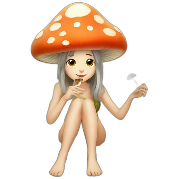 cute mushroom fairy smoking herbs emoji