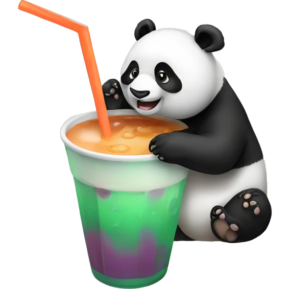 Panda drinking boba emoji