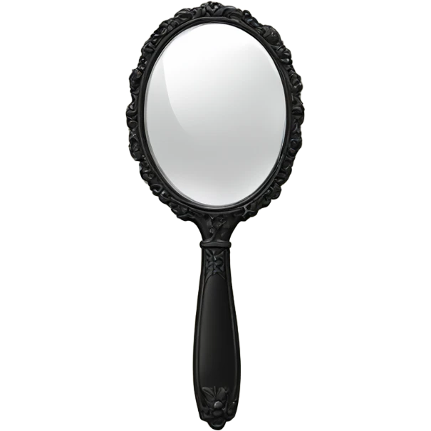 black Vintage hand mirror  emoji