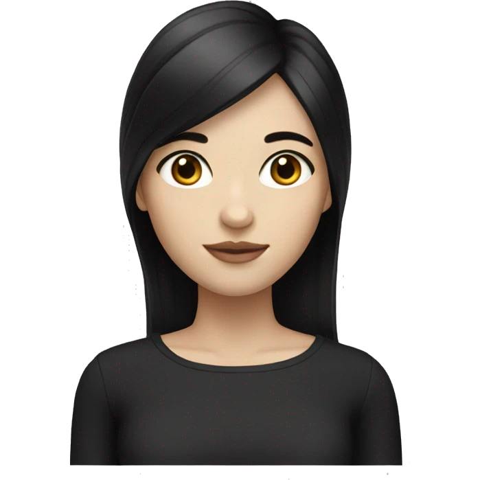 Girl with white skin and black hair emoji
