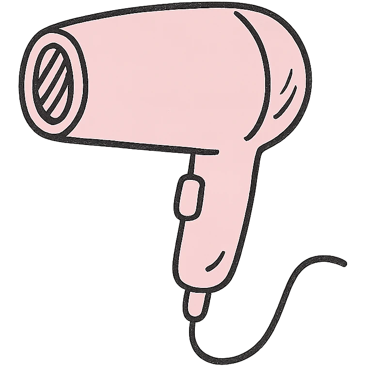 pastel pink hair dryer emoji