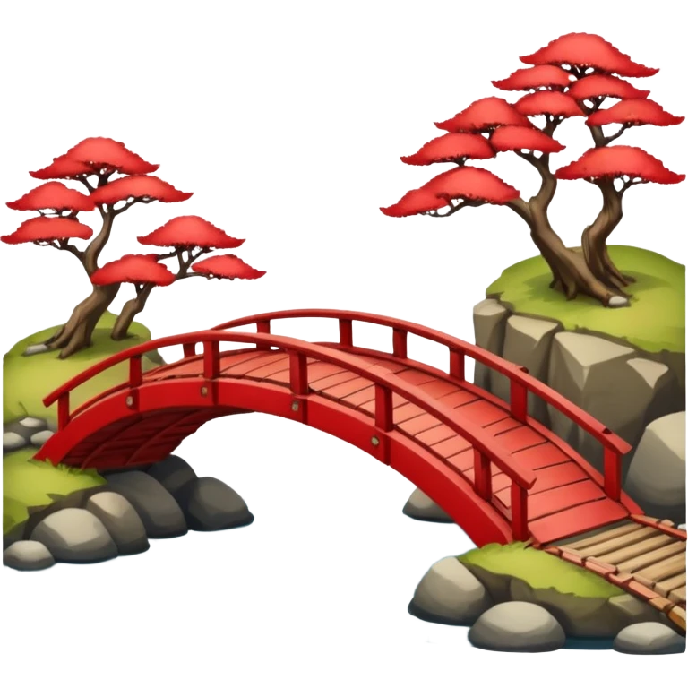 red Japanese wooden bridge emoji