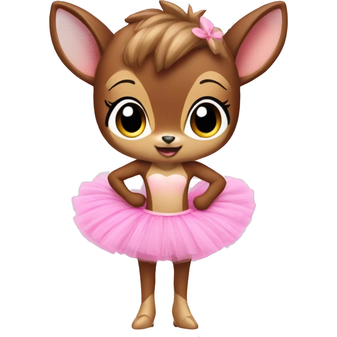 Bambi in a pink tutu emoji