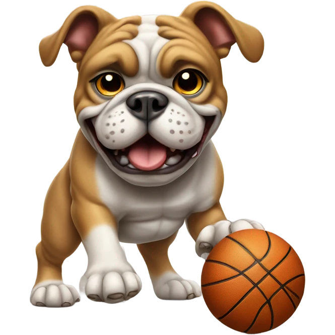 Bulldog playing basketball  emoji