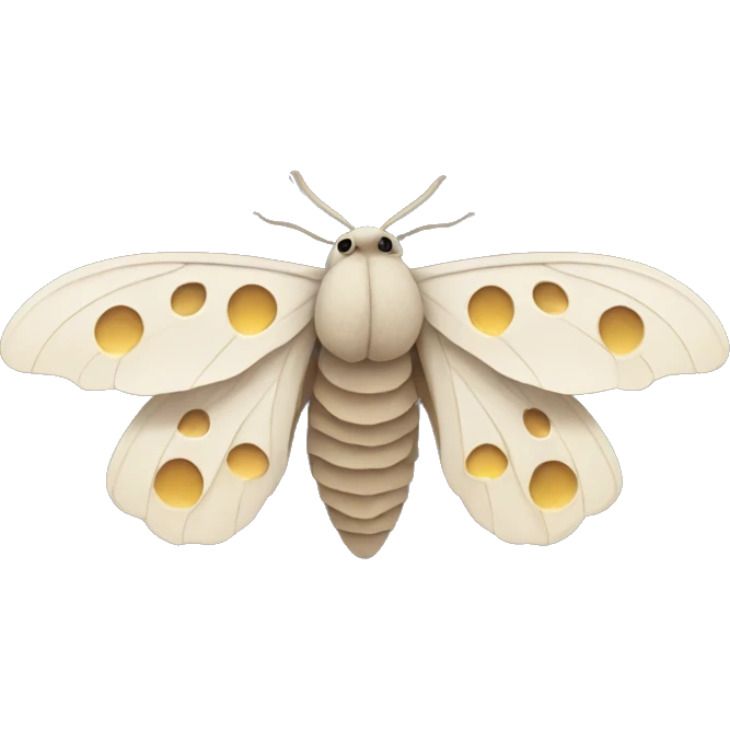 Moth with moon phases on its wings  emoji