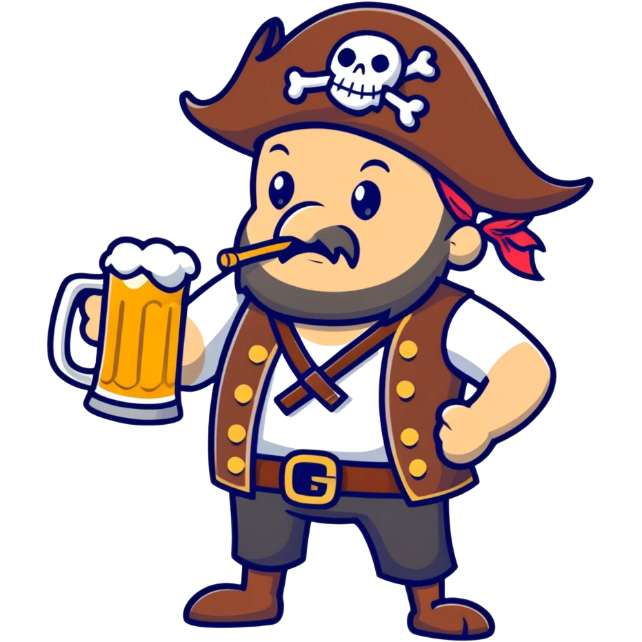 pirate drinking beer emoji