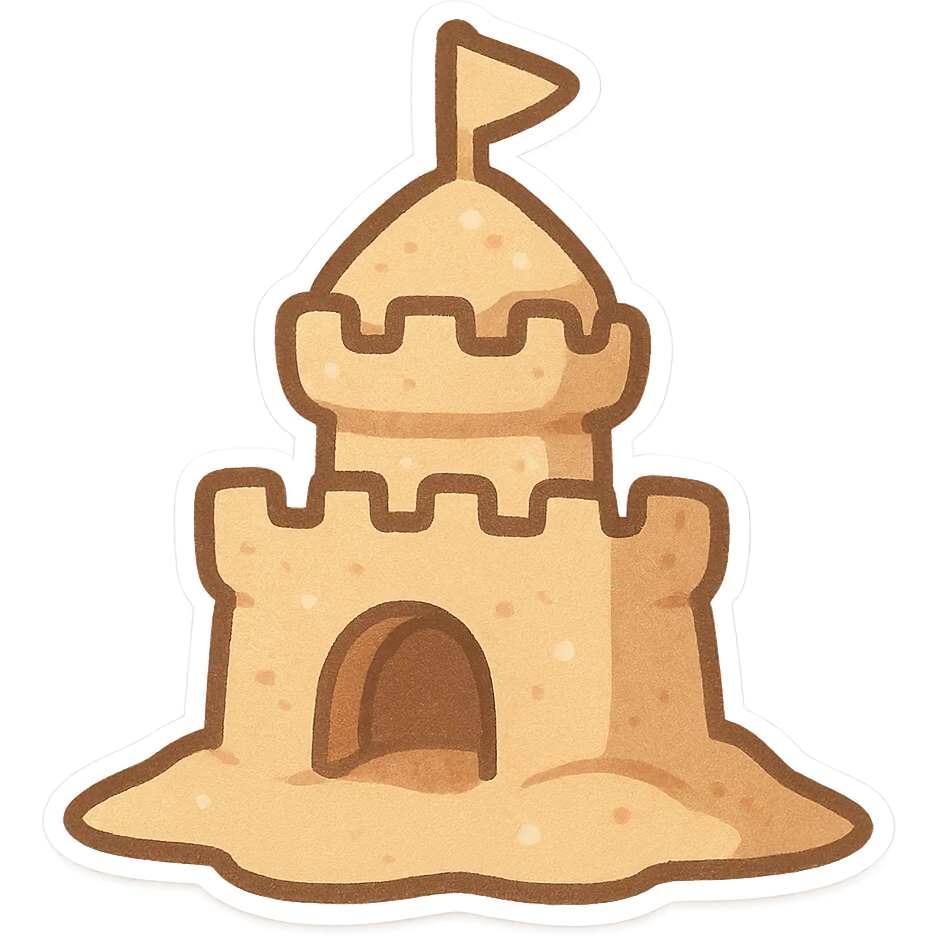 一个用沙子堆起来的小碉堡 emoji