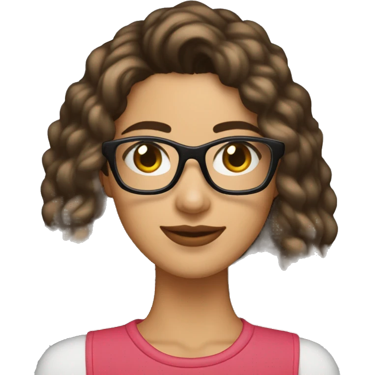 joven morena con lentes con ordenador emoji