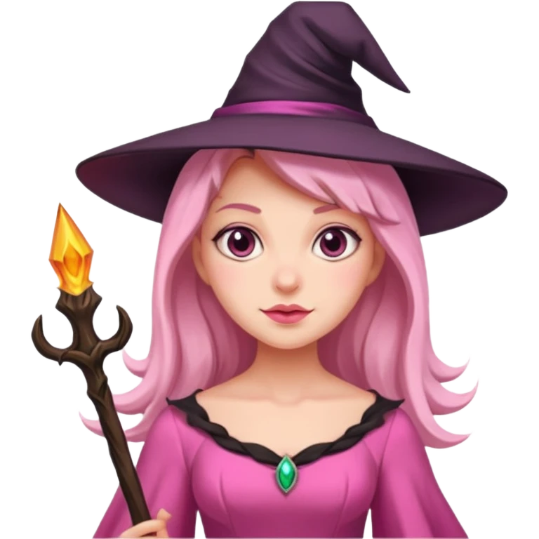 Halloween witch pretty pink emoji