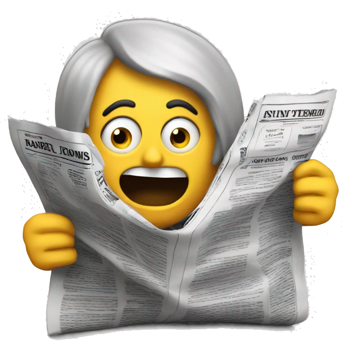 person reading shocked the newspaper emoji