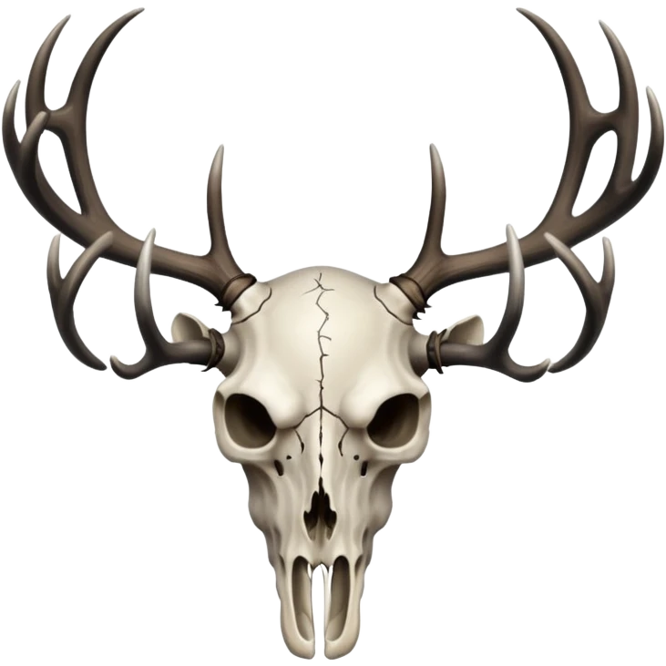 Deer skull with antlers and black spiderwebs emoji