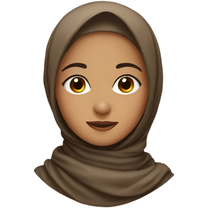 Muslim girl with a brown scarf and brown eyes emoji