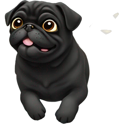 Black pug going to heaven with wings rainbow bridge emoji