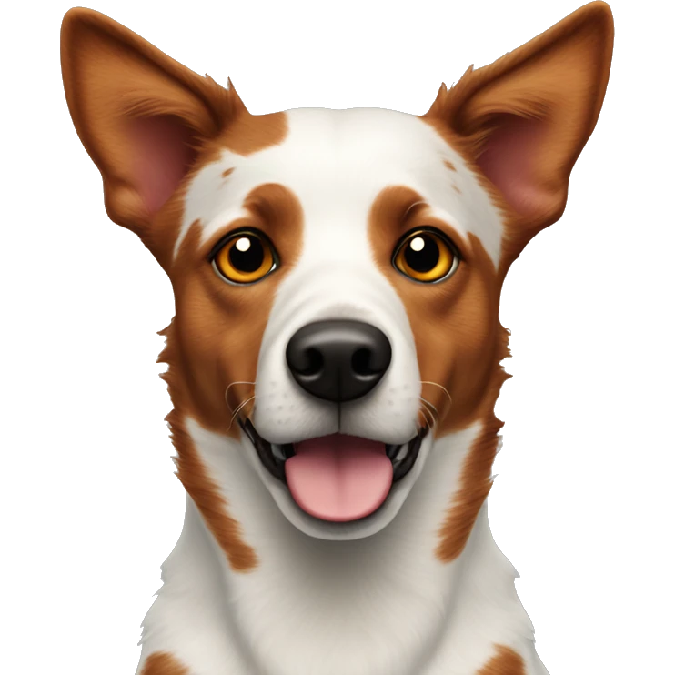 Red heeler dog with brown spot on left eye emoji