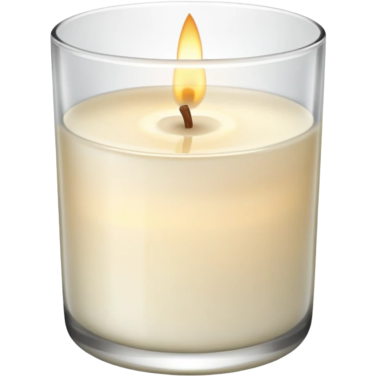 White scented candle in a glass emoji