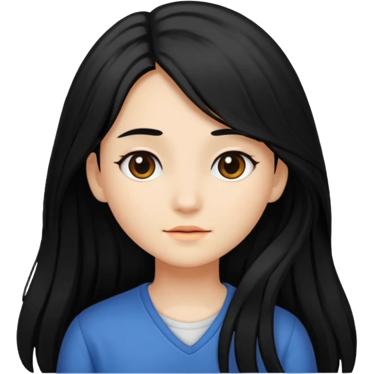 long hair girl but with black hair emoji