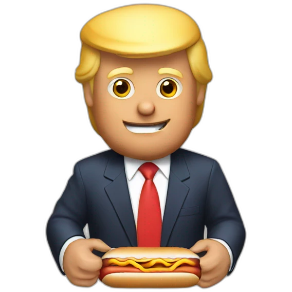 Donald Trump eats Hot Dog emoji